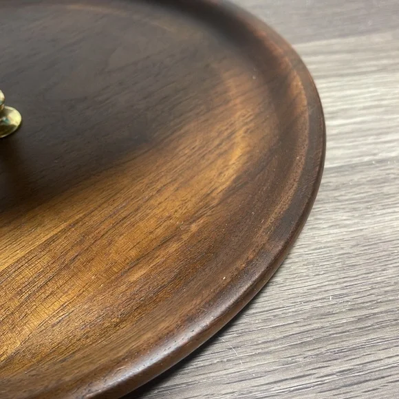 Vintage MCM Mid Century Modern Wood 2 Tier Serving Tray Platter Giftwood - Picture 6 of 8